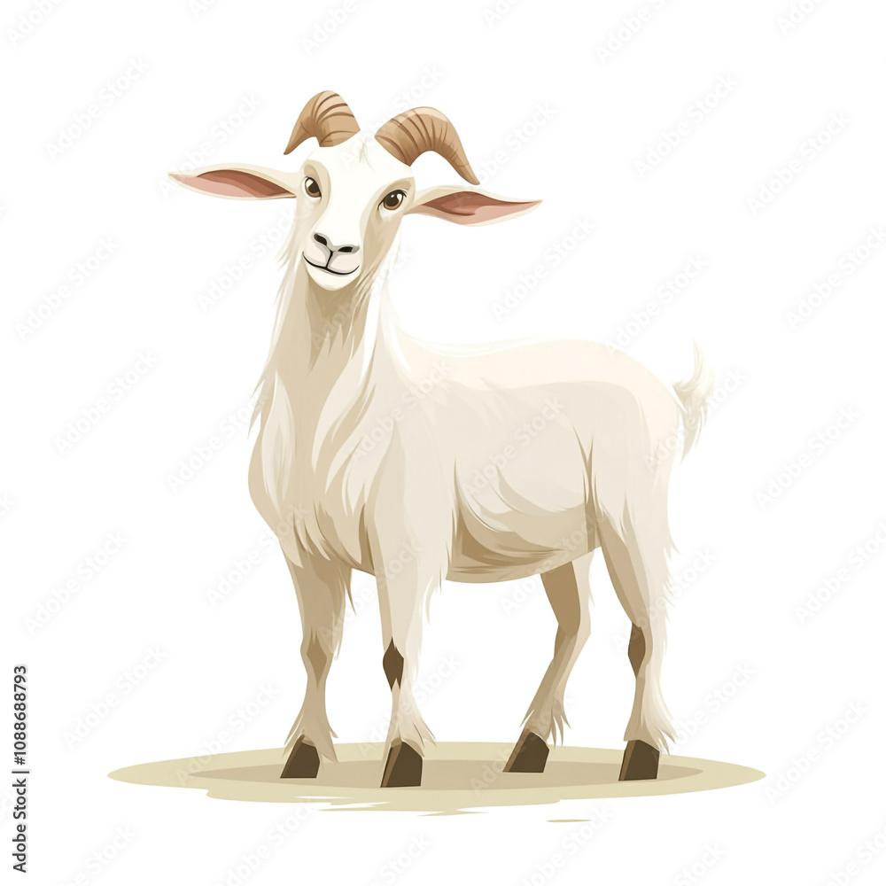 Obraz premium A Friendly White Goat