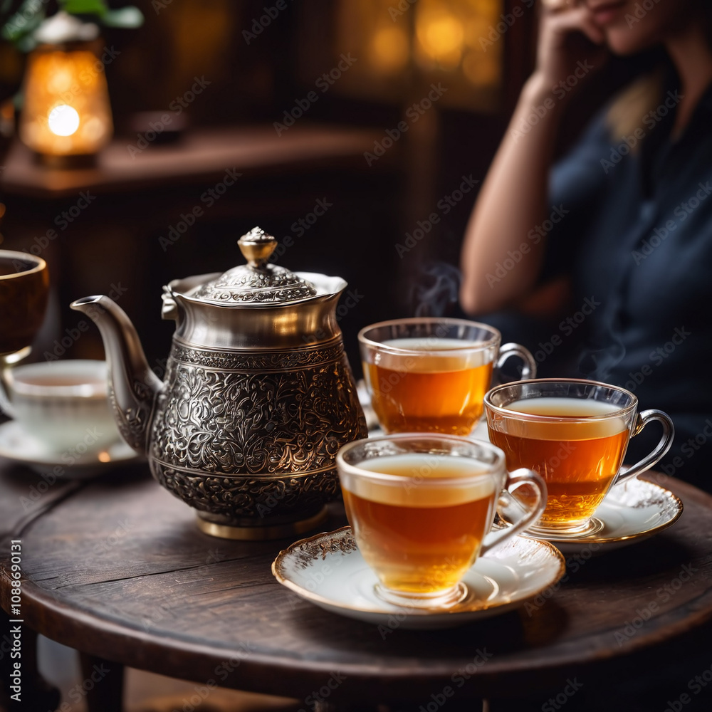 Tee - Schwarzer Tee in feiner Tasse Tee - Schwarzer Tee in feiner Tasse