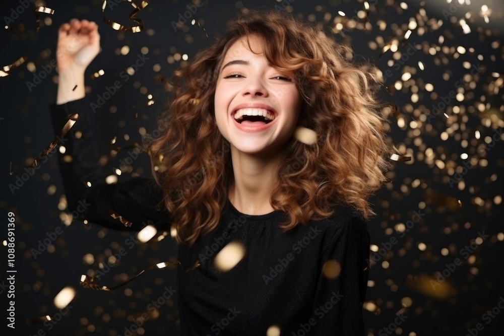 Woman having fun celebration laughing smile. Woman having fun celebration laughing smile.