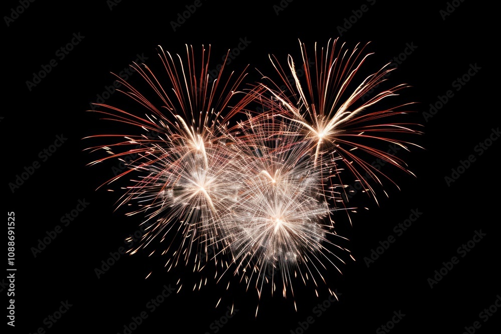 Fireworks outdoors night illuminated. Fireworks outdoors night illuminated.