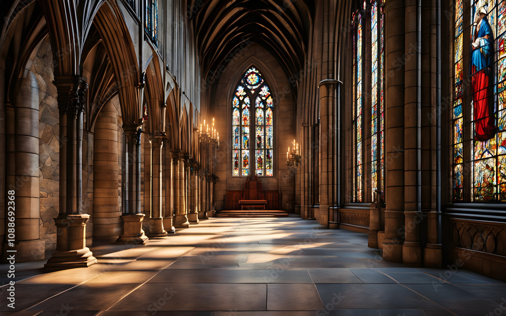 Gothic church hallway Gothic church hallway