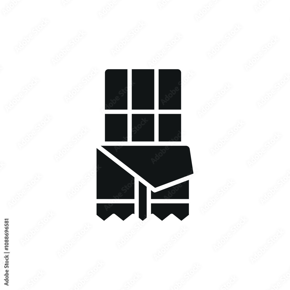 Chocolate bar icon vector food or dessert in modern and simpel concept Chocolate bar icon vector food or dessert in modern and simpel concept