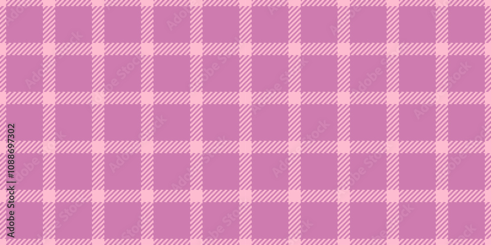 Fashionable textile seamless background, trousers tartan fabric check. Christmas pattern plaid texture vector in light and pink colors.