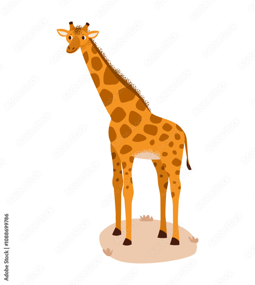 Graceful giraffe with a long neck and spotted pattern. African wildlife and the majestic biodiversity of the wilderness. Graceful giraffe with a long neck and spotted pattern. African wildlife and the majestic biodiversity of the wilderness.