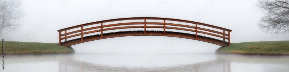 Misty morning bridge over calm water serene landscape nature photography ethereal fog atmosphere Misty morning bridge over calm water serene landscape nature photography ethereal fog atmosphere