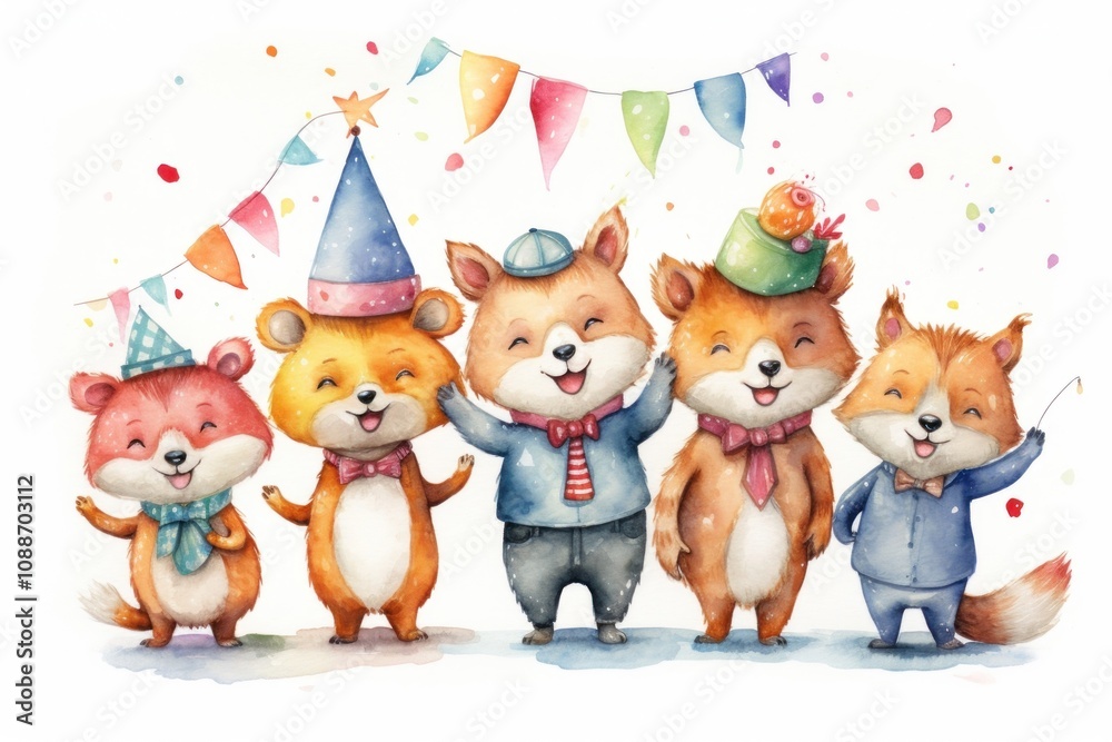 Naklejka premium Party cute toy representation.