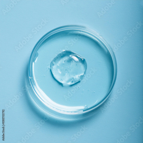 Wallpaper Mural Transparent hyaluronic acid gel texture on pastel blue backdrop. Serum for skincare. Beauty concept. Torontodigital.ca