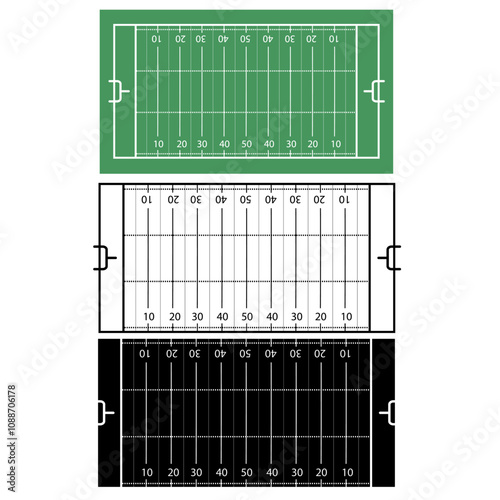 American Football Field icon vector set. Coaching Players Diagram illustration sign collection. American Football symbol or logo. 