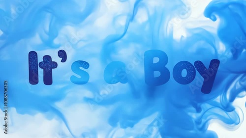 Blue smoke with the inscription 