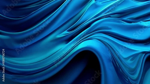 An image showcasing a dynamic blue abstract background with smooth, undulating waves. Ideal for creative projects, design work, and modern visual presentations, generative AI. photo