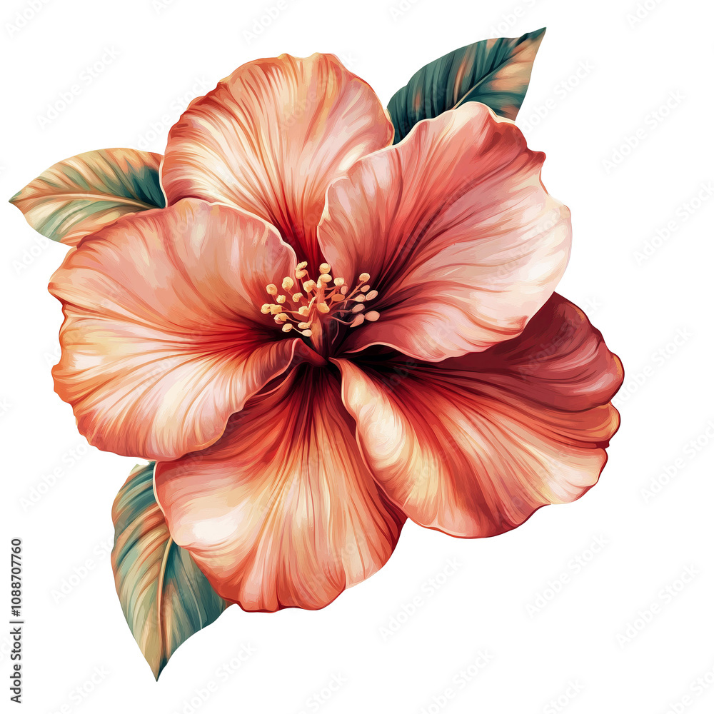 Obraz premium pink hibiscus flower. Chinese rose png isolated