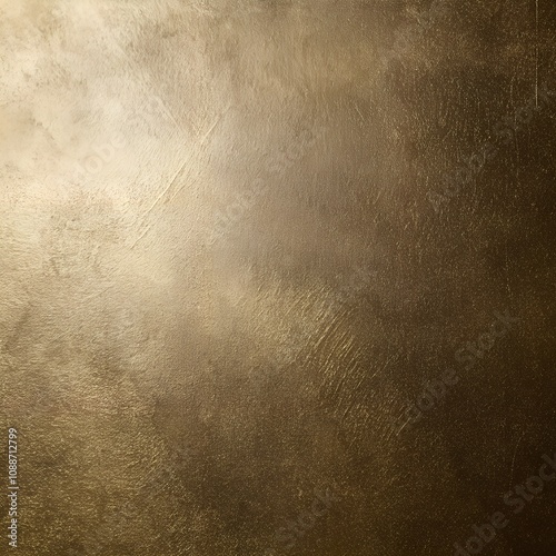 Shiny gold grunge surface background with light reflections. Luxury golden texture template for design.
