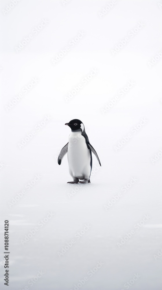 Obraz premium A penguin animal bird monochrome.
