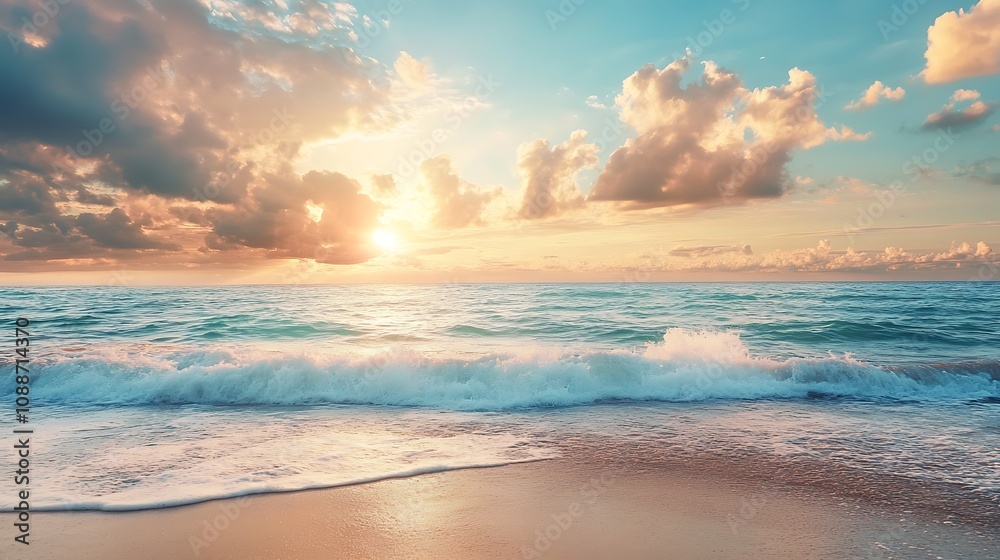 Ocean Sunset Beach Waves Ocean Sunset Beach Waves