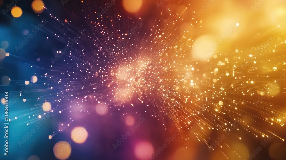 Obraz premium A colorful digital abstract light composition with pulsating effects and energy