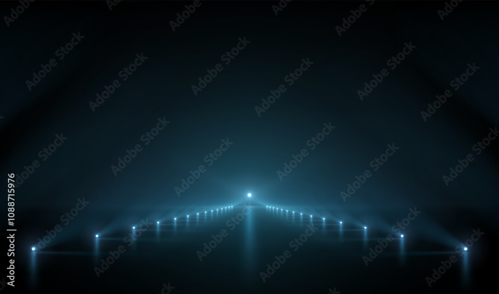 Lights pathway effect on black background