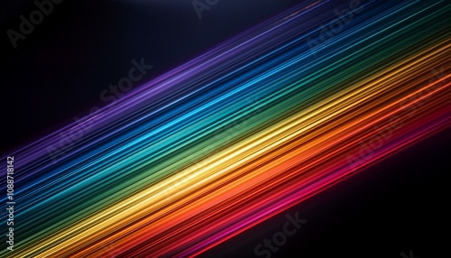 abstract stylish wallpaper featuring diagonal rainbow stripe on a black background