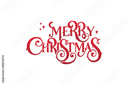 Merry Christmas and Happy New Year hand lettering calligraphy. Vector holiday illustration element. Typographic element for congratulations.