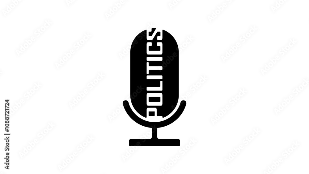 political podcast black isolated silhouette political podcast black isolated silhouette