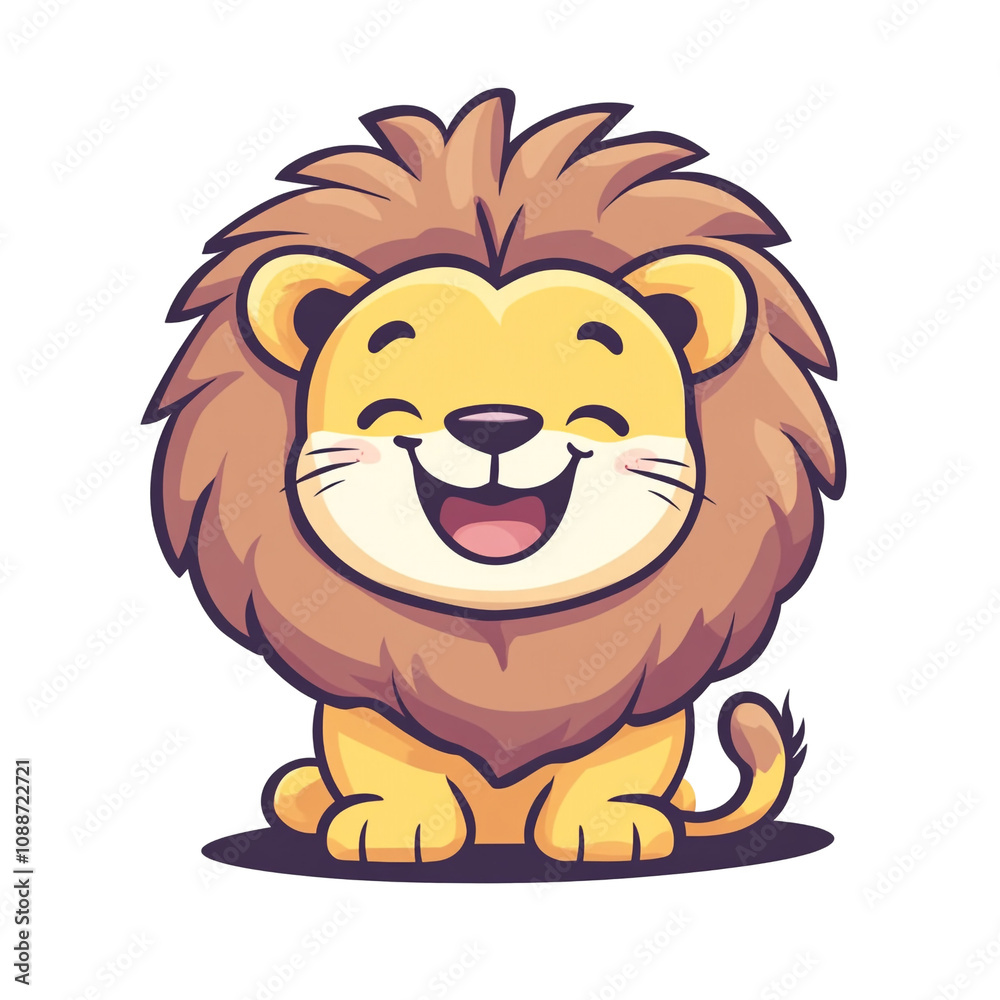 Adorable Happy Cartoon Lion Illustration Adorable Happy Cartoon Lion Illustration