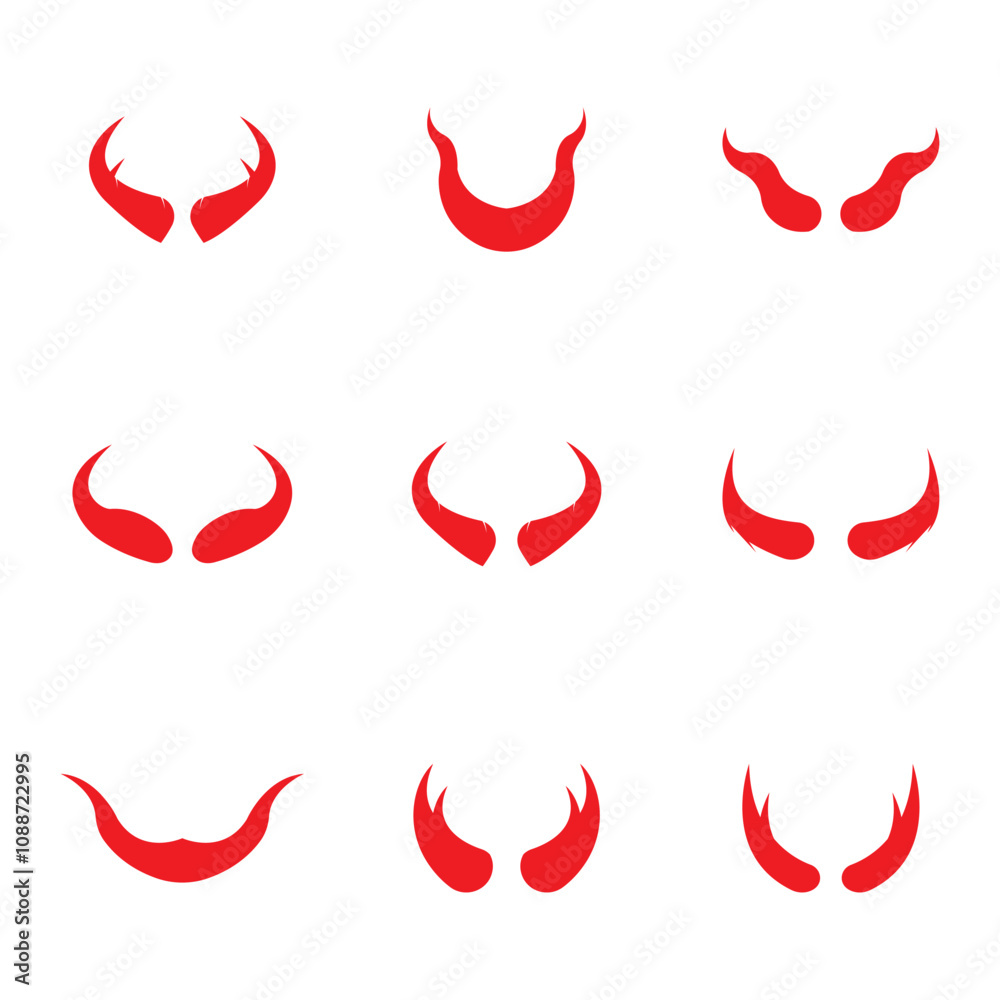 Devil horn Vector icon design illustration Template Devil horn Vector icon design illustration Template