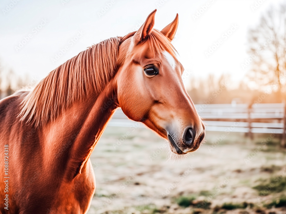 Close-up profile of a horse.