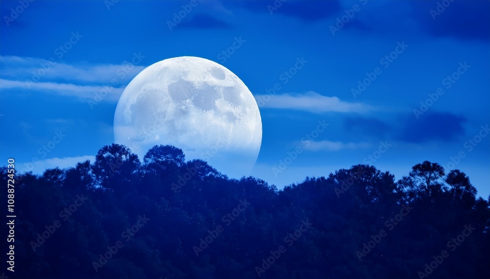 a beautiful blue sky with a large white moon in the background a beautiful blue sky with a large white moon in the background