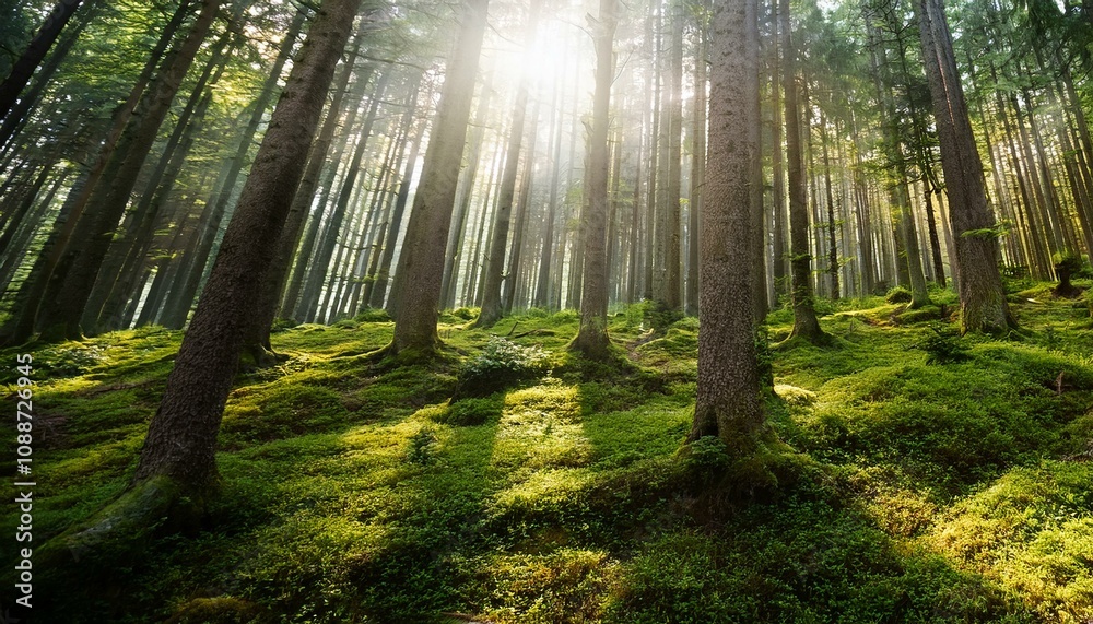 Obraz premium background forest daytime