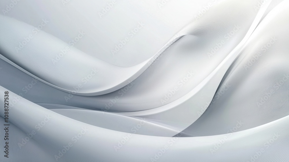 An abstract representation of soft white waves flowing gracefully across the screen, creating a calm and peaceful atmosphere.
