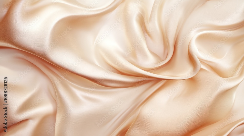 Fototapeta premium Smooth, flowing fabric in soft beige tones.