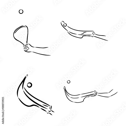 basque pelota vector line icon. playing basque pelota. sport pictogram illustration.