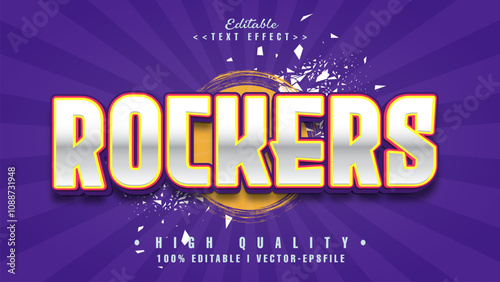 editable 3d rockers text effect.typhography logo