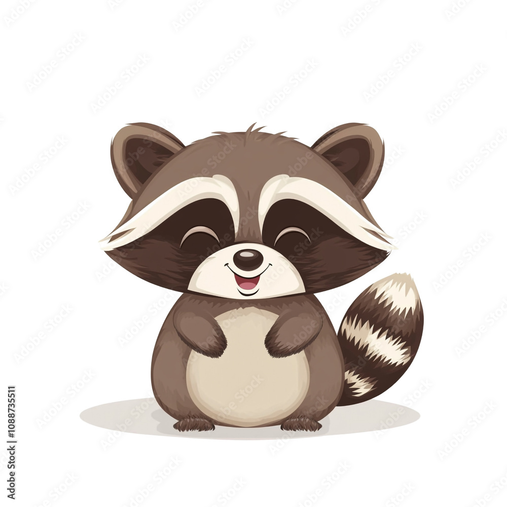 Adorable Happy Raccoon Illustration Adorable Happy Raccoon Illustration