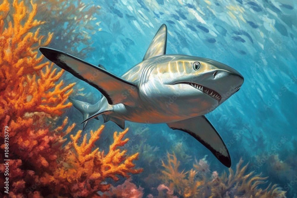Fototapeta premium Blacktip Reef Shark in Motion