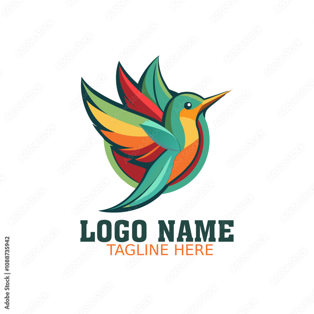 Fototapeta premium logo-for-company-using-hummingbird-shape