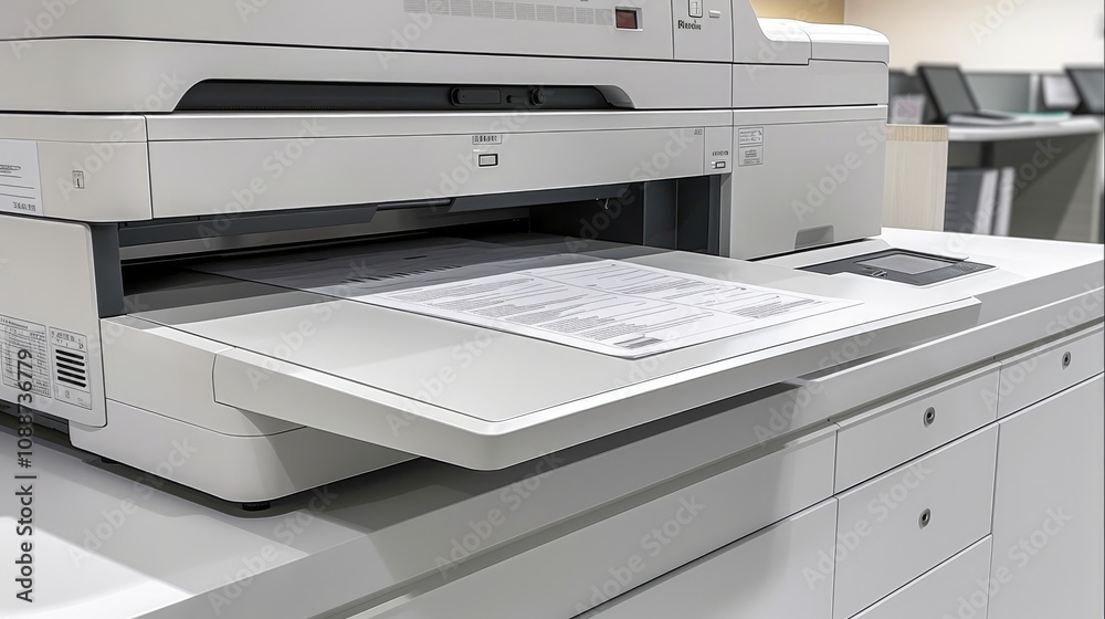 A photo copier machine that has a large top mounted document feeder. Feeder assembly can hold about 500 sheets at one time. A photo copier machine that has a large top mounted document feeder. Feeder assembly can hold about 500 sheets at one time.