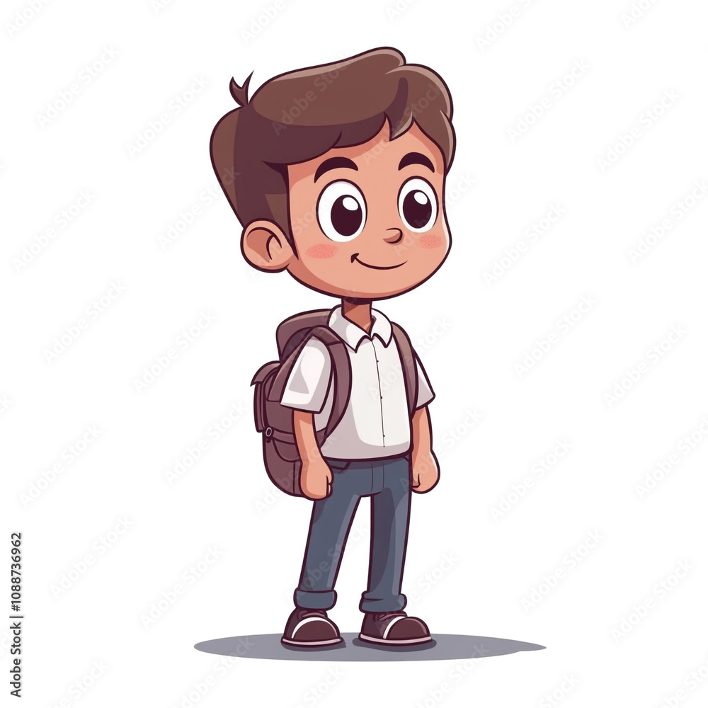 Adorable Schoolboy Ready for Class Adorable Schoolboy Ready for Class