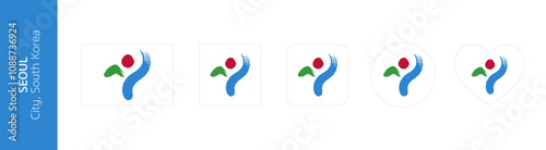 Flag of Seoul city, South Korea