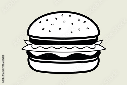 minimalistic burger graphic for culinary website branding