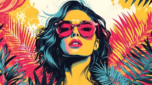 Summer Vibes Tropical Pop Art Woman