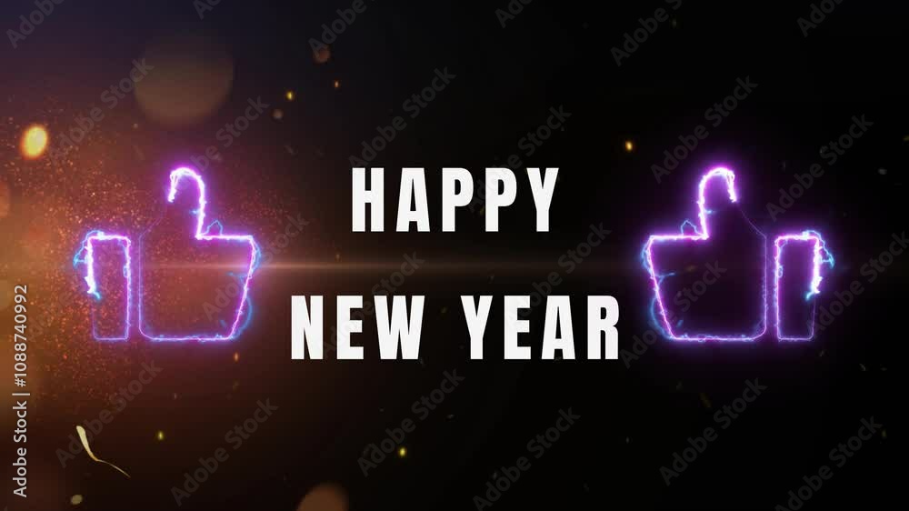 Video 4K felicitación para año nuevo con pulgares hacia arriba