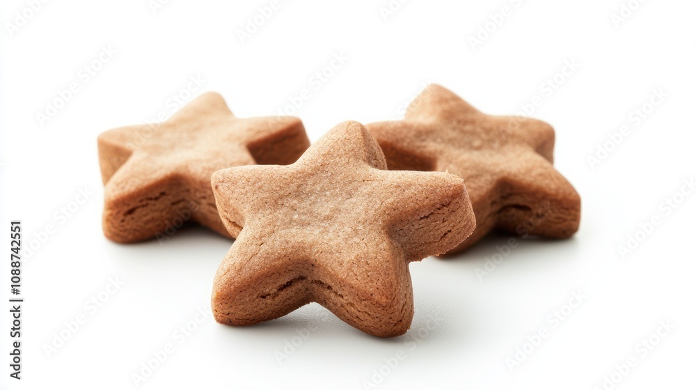 cinnamon stars, christmas cookies isolated on white background cinnamon stars, christmas cookies isolated on white background