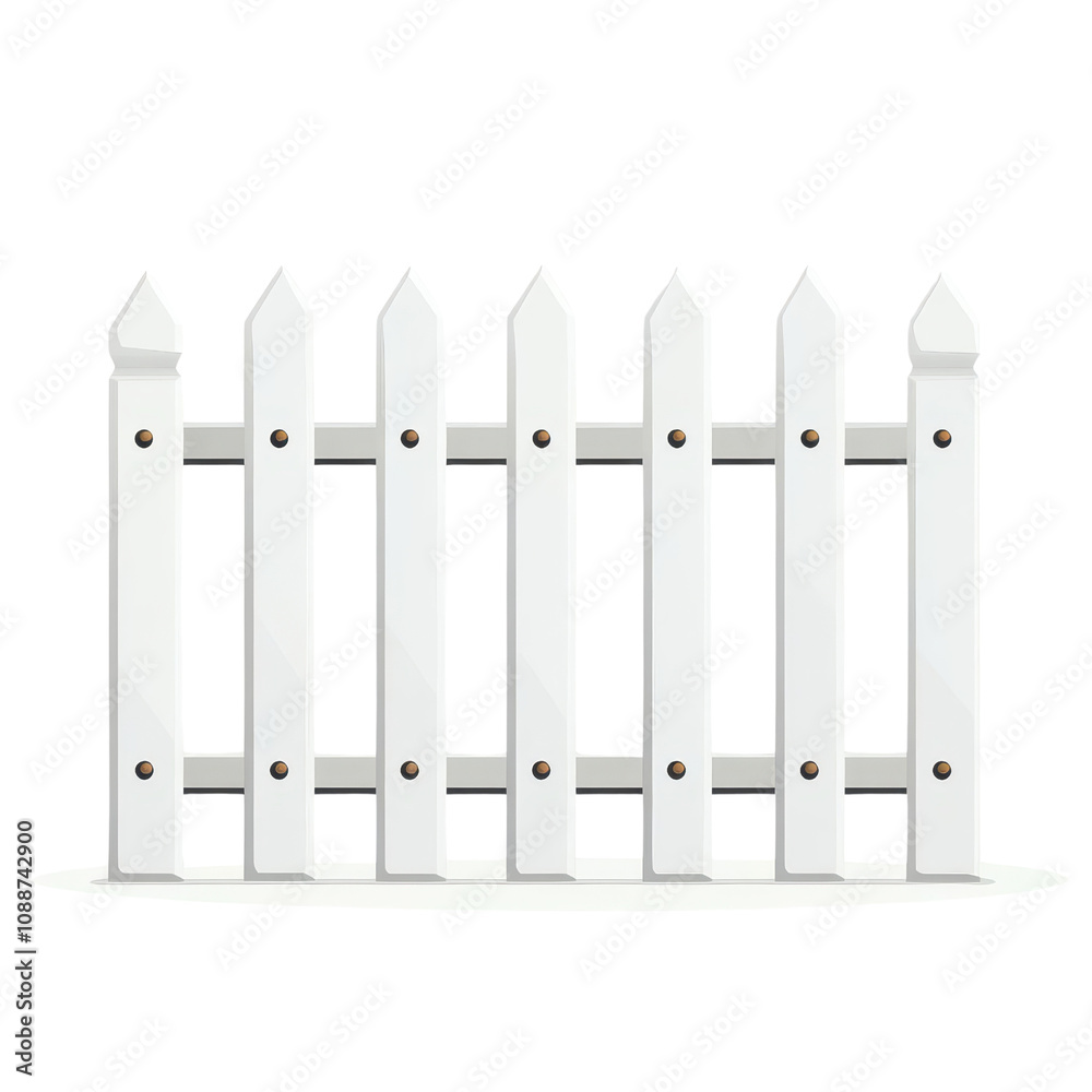 A classic white wooden fence with pointed tops, perfect for gardens and outdoor settings, symbolizing home and security. A classic white wooden fence with pointed tops, perfect for gardens and outdoor settings, symbolizing home and security.