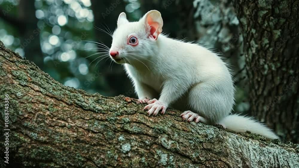 Albino wild animals, a rare encounter with white-coated wildlife in natural surroundings. Albino wild animals, a rare encounter with white-coated wildlife in natural surroundings.