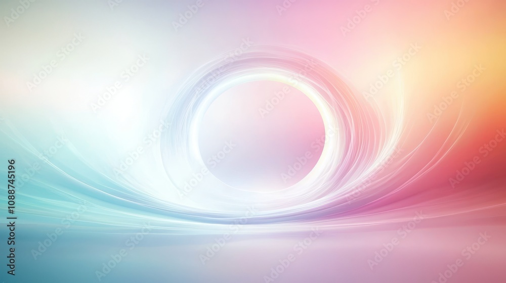 Obraz premium A minimalist digital abstract circle design with soft gradients and a serene feel