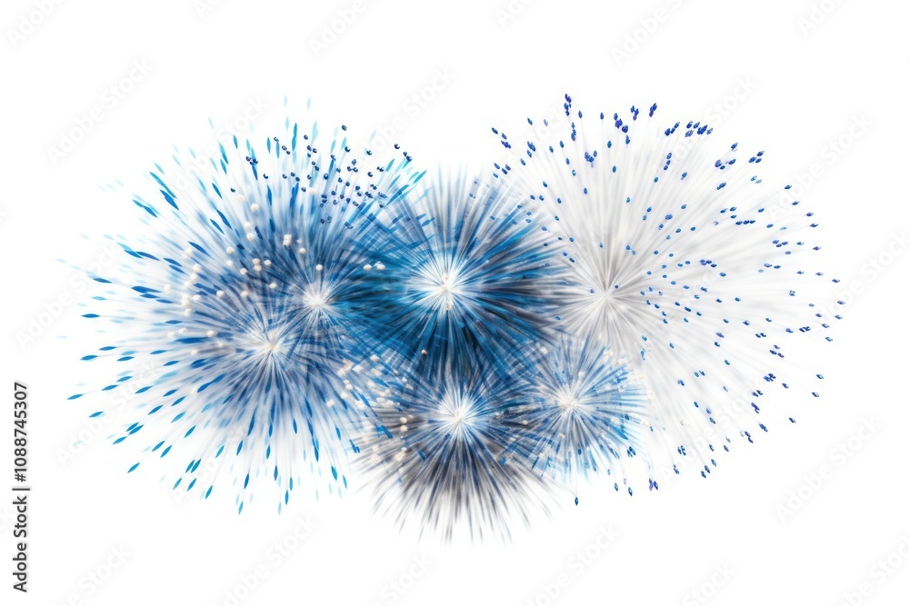 Obraz premium Firework blue white background.
