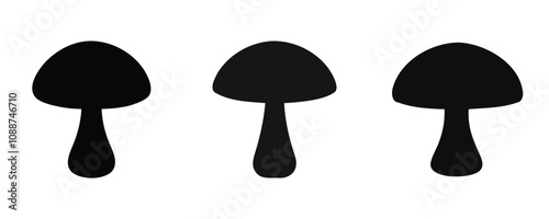 Mushroom Silhouette Set Vector Design