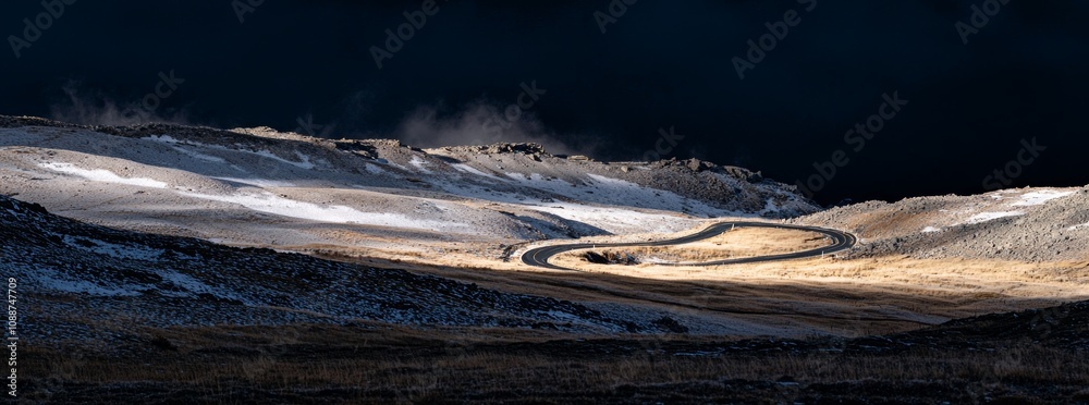 Obraz premium Grossglockner Alpine Road. Curvy Winding Road in the Alps.