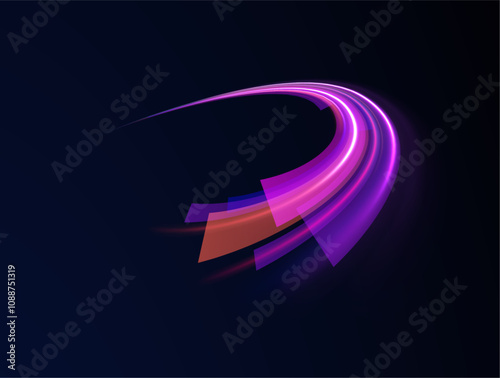 Abstract background rotational border lines. Iight background, speed, wavy, swirl,curve,speedy,vector. Neon stripes in the form of drill, turns and swirl. 