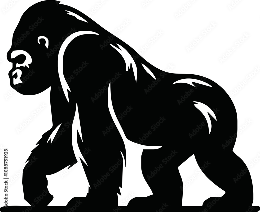 Obraz premium Gorilla Logo Design, icon, Vector, illustration